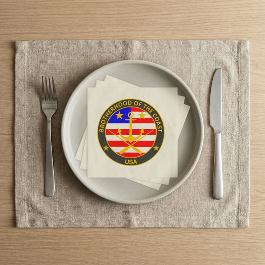 Patriotic 'Brotherhood of the Coast USA' Cocktail Napkins