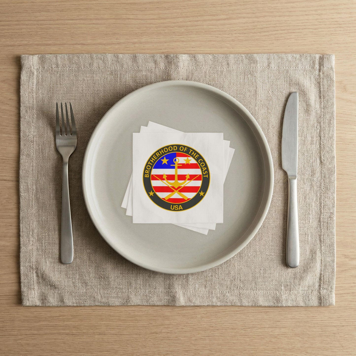 Patriotic 'Brotherhood of the Coast USA' Cocktail Napkins