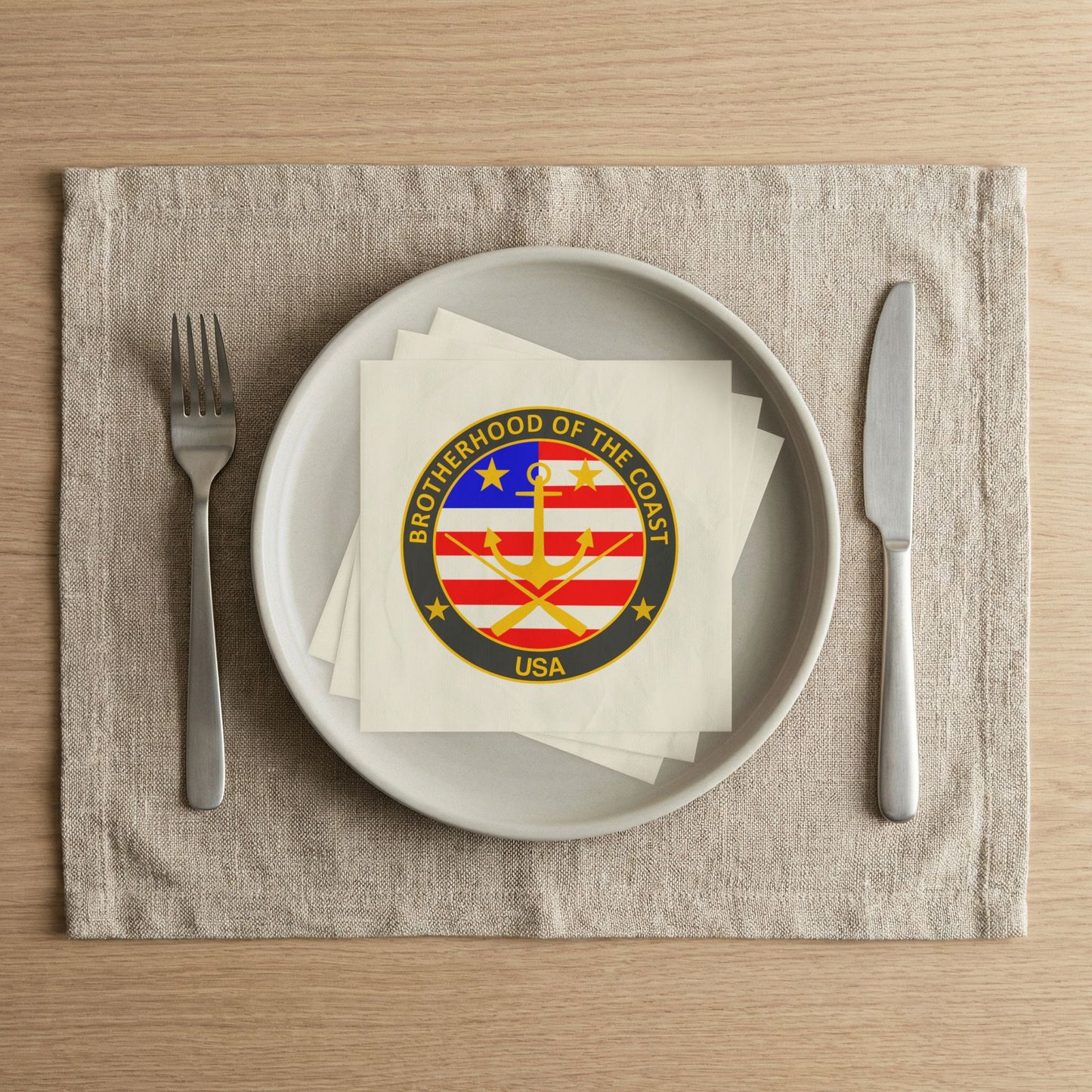 Patriotic 'Brotherhood of the Coast USA' Cocktail Napkins